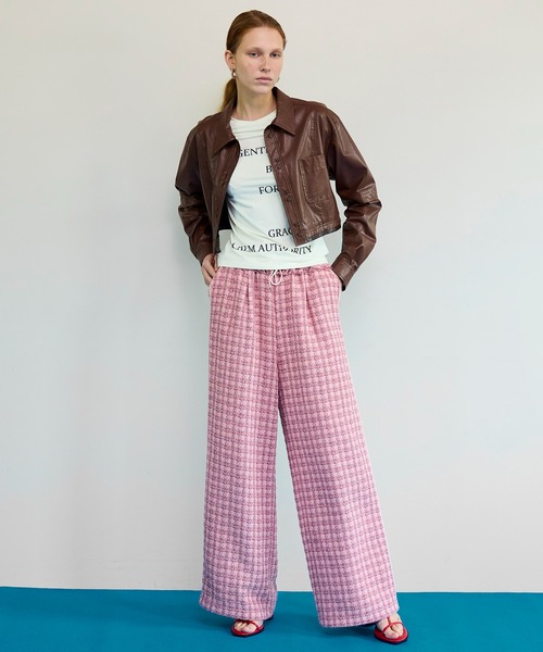 【美品】MAISON SPECIAL ツイードワイドパンツ サイドライン 36 MAISON SPECIAL（メゾンスペシャル） パンツ Side-Lined Tweed Easy