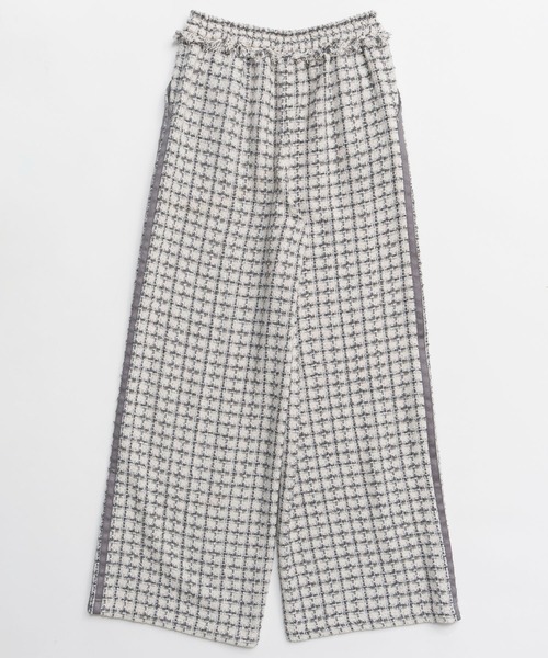【美品】MAISON SPECIAL ツイードワイドパンツ サイドライン 36 MAISON SPECIAL（メゾンスペシャル） パンツ Side-Lined Tweed Easy