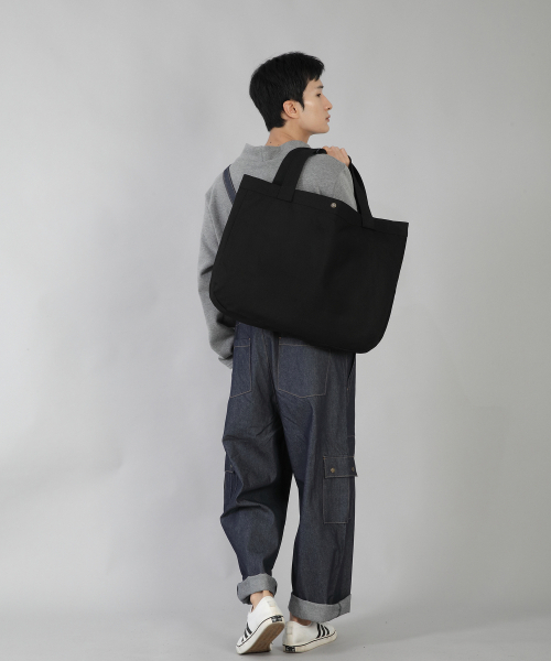 SAINTCREW（セントクルー）の「ラウンドボリューム無地エコバッグ RVS-147 ブラック（エコバッグ/サブバッグ・メンズ・その他・フリー）」の2枚目の写真