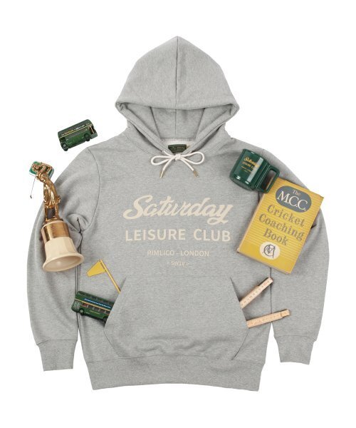 Saturday Leisure Club Logo Leisure Hoodie(Unisex) - Grey（パーカー