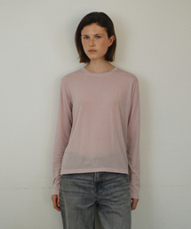 RELAXED WOOL T-SHIRT PALE PINK