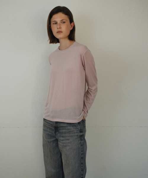 UNNOUT(アナウト)の「RELAXED WOOL T-SHIRT PALE PINK(Tシャツ/カットソー・レディース・その他・FREE)」の2枚目の写真