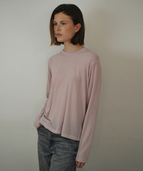 UNNOUT(アナウト)の「RELAXED WOOL T-SHIRT PALE PINK(Tシャツ/カットソー・レディース・その他・FREE)」の3枚目の写真