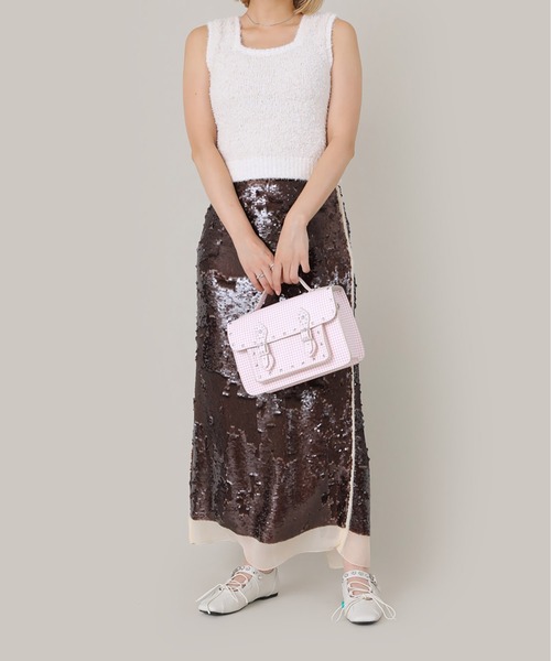 Casselini(キャセリーニ)の「Casselini(キャセリーニ)ギンガムサッチェルバッグ(ハンドバッグ・レディース・ピンク/ブラック・FREE)」の11枚目の写真