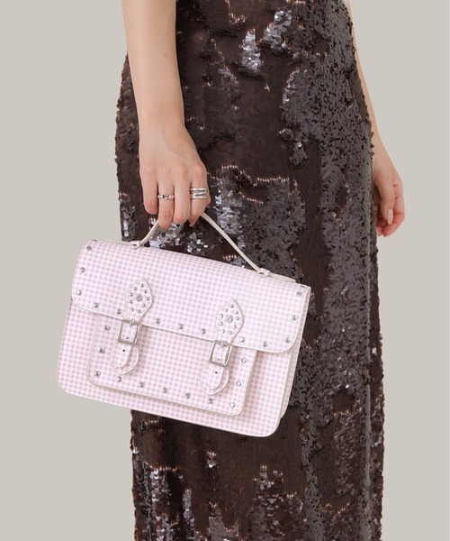 Casselini(キャセリーニ)の「Casselini(キャセリーニ)ギンガムサッチェルバッグ(ハンドバッグ・レディース・ピンク/ブラック・FREE)」の12枚目の写真