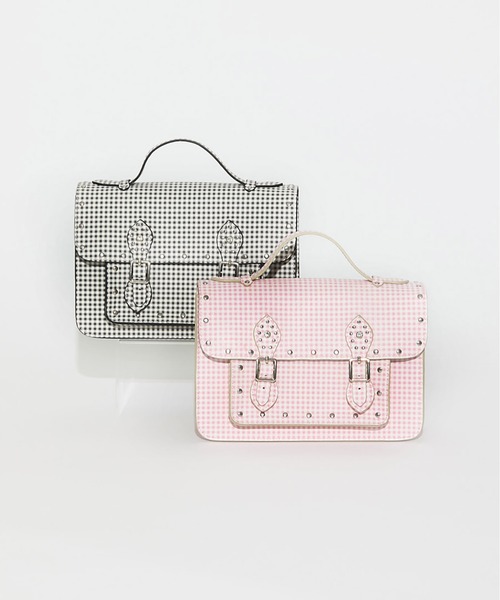 Casselini(キャセリーニ)の「Casselini(キャセリーニ)ギンガムサッチェルバッグ(ハンドバッグ・レディース・ピンク/ブラック・FREE)」の20枚目の写真