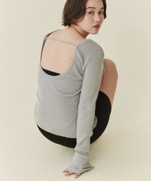 ⭐︎新品未使用　限定カラーグレー Uネック ニット 長袖 レディースのニット/セーター（グレー/灰色系・Uネック）ファッション