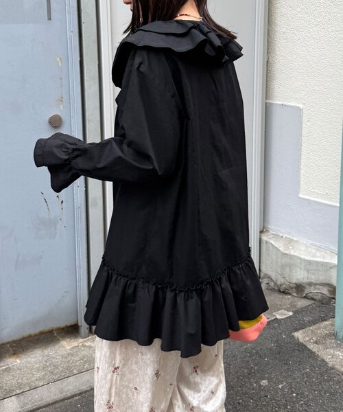 CIAOPANIC（チャオパニック）の「ラッフル付け襟SETチュニックブラウス（シャツ/ブラウス・レディース・ブラック/ホワイト/ブラウン・ONE SIZE）」の6枚目の写真