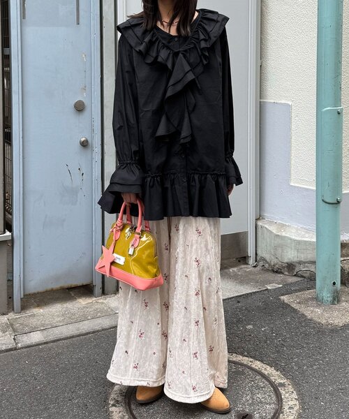 CIAOPANIC（チャオパニック）の「ラッフル付け襟SETチュニックブラウス（シャツ/ブラウス・レディース・ブラック/ホワイト/ブラウン・ONE SIZE）」の8枚目の写真