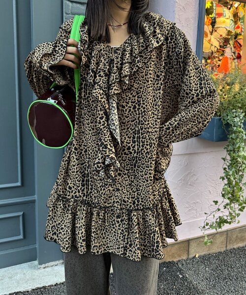 CIAOPANIC（チャオパニック）の「ラッフル付け襟SETチュニックブラウス（シャツ/ブラウス・レディース・ブラック/ホワイト/ブラウン・ONE SIZE）」の14枚目の写真