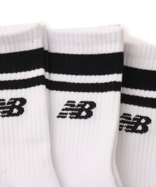 NEW BALANCE(ニューバランス)の「New Balance Everyday Stripe Mid Carf Socks 3 Pack / ニューバランス エブリディミッドカーフ3パック(ソックス/靴下・レディース・ホワイト・S/M/L)」の7枚目の写真