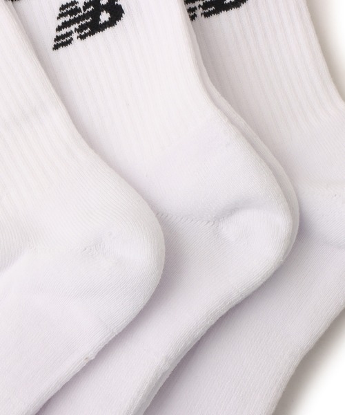NEW BALANCE(ニューバランス)の「New Balance Everyday Stripe Mid Carf Socks 3 Pack / ニューバランス エブリディミッドカーフ3パック(ソックス/靴下・レディース・ホワイト・S/M/L)」の5枚目の写真