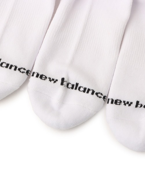 NEW BALANCE(ニューバランス)の「New Balance Everyday Stripe Mid Carf Socks 3 Pack / ニューバランス エブリディミッドカーフ3パック(ソックス/靴下・レディース・ホワイト・S/M/L)」の4枚目の写真
