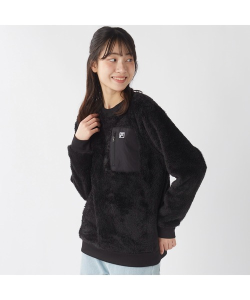 FILA（フィラ）の「FILA フィラ 胸ポケット付き プルオーバー シャギー フリース（その他トップス・レディース・オフホワイト/ブラック/キャメル/ネイビー・L/LL/M）」の10枚目の写真