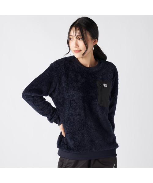 FILA（フィラ）の「FILA フィラ 胸ポケット付き プルオーバー シャギー フリース（その他トップス・レディース・オフホワイト/ブラック/キャメル/ネイビー・L/LL/M）」の14枚目の写真