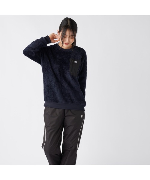 FILA（フィラ）の「FILA フィラ 胸ポケット付き プルオーバー シャギー フリース（その他トップス・レディース・オフホワイト/ブラック/キャメル/ネイビー・L/LL/M）」の16枚目の写真
