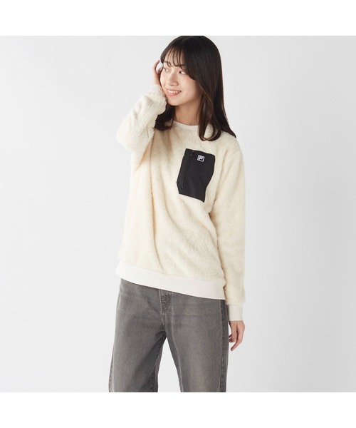 FILA（フィラ）の「FILA フィラ 胸ポケット付き プルオーバー シャギー フリース（その他トップス・レディース・オフホワイト/ブラック/キャメル/ネイビー・L/LL/M）」の8枚目の写真