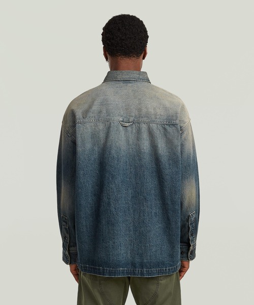 G-STAR(ジースター)の「Boxy Fit Overshirt/ヴィンテージライクウォッシュド加工ボックスシルエットオーバーサイズデニムシャツジャケット(シャツ/ブラウス・メンズ・ダークインディゴブルー・X-LARGE/MEDIUM/SMALL/LARGE/X-SMALL)」の7枚目の写真