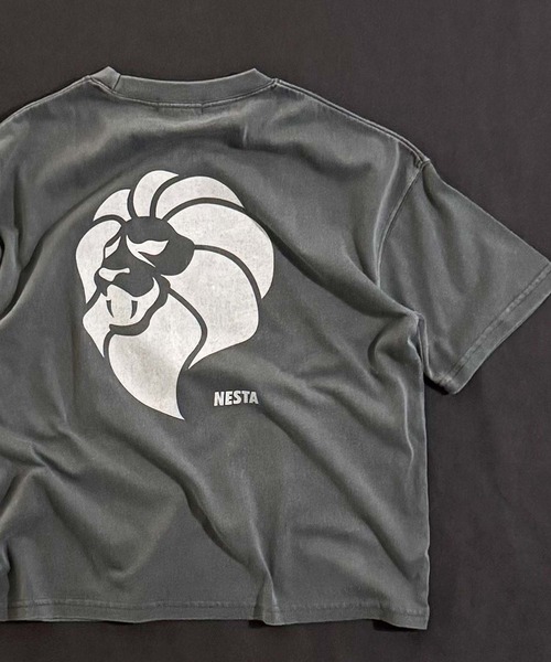 NESTA BRAND（ネスタブランド）の「【NESTA BRAND/ネスタブランド】ピグメント加工 オーバーサイズ Tシャツ（Tシャツ/カットソー・キッズ・ブラック/グレー系その他/ダークグリーン/チャコール/ネイビー/パープル・110/120/130/140/150/160）」の2枚目の写真
