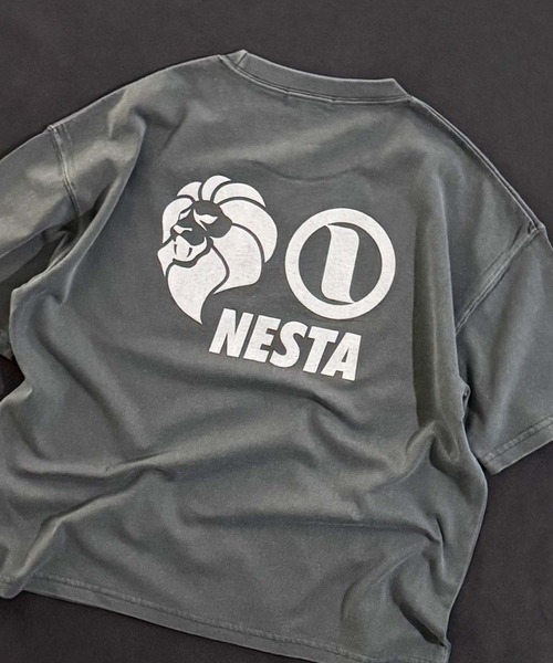 NESTA BRAND（ネスタブランド）の「【NESTA BRAND/ネスタブランド】ピグメント加工 オーバーサイズ Tシャツ（Tシャツ/カットソー・キッズ・ブラック/グレー系その他/ダークグリーン/チャコール/ネイビー/パープル・110/120/130/140/150/160）」の7枚目の写真