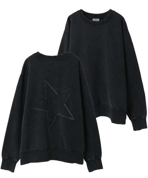 CONVERSE TOKYO（コンバーストウキョウ）の「BACK STAR★ PATCH SWEAT（スウェット・レディース・スミクロ/ネイビー/イエロー・SMALL/MEDIUM）」の2枚目の写真