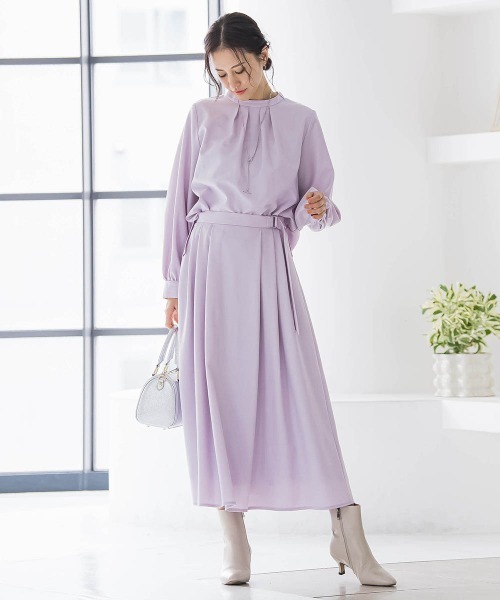 LAUTREAMONT(ロートレアモン)の「ウールブレンドストレッチブラウス≪セットアップ対応/手洗い可能≫(シャツ/ブラウス・レディース・オフホワイト/チャコールグレー/パープル・9号)」の17枚目の写真