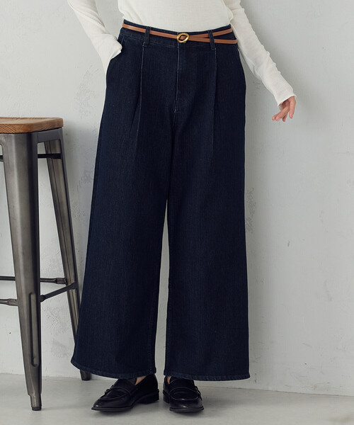 COMME CA ISM(コムサイズム)の「ス-パ-ワイドデニムパンツ(デニムパンツ・レディース・ブルー/ワンウォッシュ・X-LARGE/LARGE/MEDIUM/SMALL)」の1枚目の写真