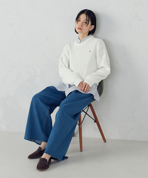 COMME CA ISM(コムサイズム)の「ス-パ-ワイドデニムパンツ(デニムパンツ・レディース・ブルー/ワンウォッシュ・X-LARGE/LARGE/MEDIUM/SMALL)」の15枚目の写真