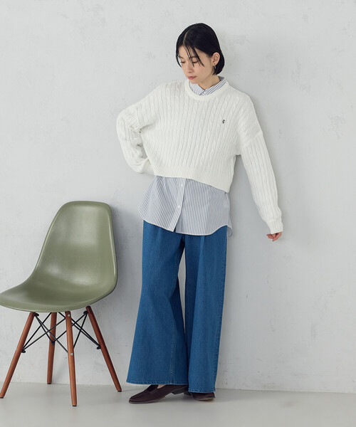 COMME CA ISM(コムサイズム)の「ス-パ-ワイドデニムパンツ(デニムパンツ・レディース・ブルー/ワンウォッシュ・X-LARGE/LARGE/MEDIUM/SMALL)」の16枚目の写真