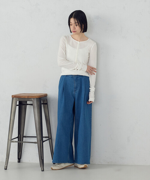 COMME CA ISM(コムサイズム)の「ス-パ-ワイドデニムパンツ(デニムパンツ・レディース・ブルー/ワンウォッシュ・X-LARGE/LARGE/MEDIUM/SMALL)」の3枚目の写真