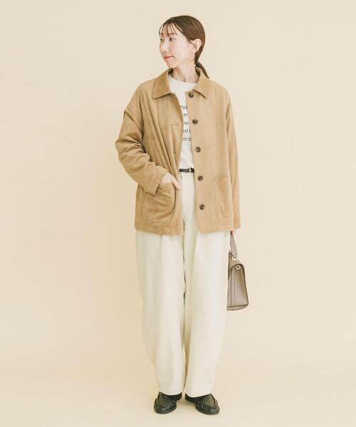 ITEMS URBANRESEARCH（アイテムズ アーバンリサーチ）の「フェイクスエードオーバージャケット（その他アウター・レディース・ベージュ/ブラウン・FREE）」の6枚目の写真