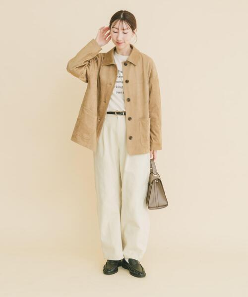 ITEMS URBANRESEARCH（アイテムズ アーバンリサーチ）の「フェイクスエードオーバージャケット（その他アウター・レディース・ベージュ/ブラウン・FREE）」の7枚目の写真