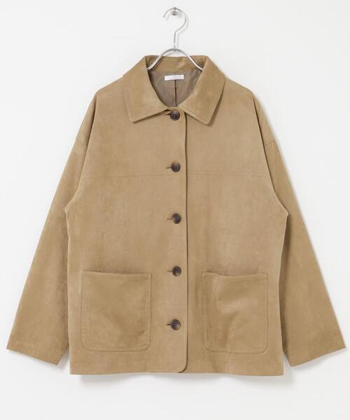 ITEMS URBANRESEARCH（アイテムズ アーバンリサーチ）の「フェイクスエードオーバージャケット（その他アウター・レディース・ベージュ/ブラウン・FREE）」の8枚目の写真