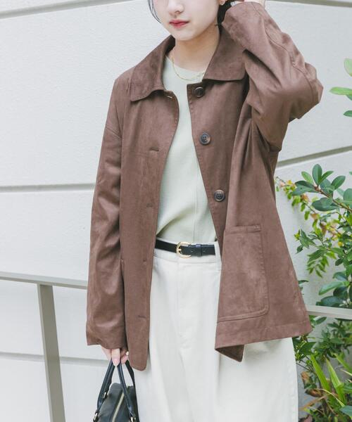 ITEMS URBANRESEARCH（アイテムズ アーバンリサーチ）の「フェイクスエードオーバージャケット（その他アウター・レディース・ベージュ/ブラウン・FREE）」の16枚目の写真