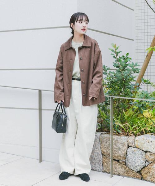 ITEMS URBANRESEARCH（アイテムズ アーバンリサーチ）の「フェイクスエードオーバージャケット（その他アウター・レディース・ベージュ/ブラウン・FREE）」の17枚目の写真