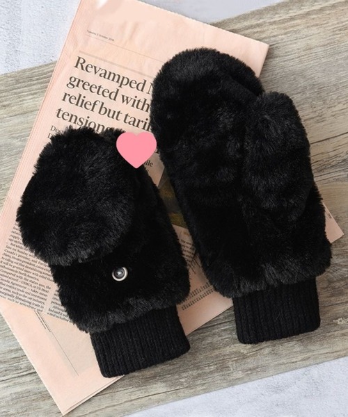 セール】【Bls】【ZA】【Bling Leads】2wayフェイクファーミトン 手袋