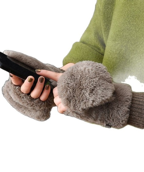 セール】【Bls】【ZA】【Bling Leads】2wayフェイクファーミトン 手袋