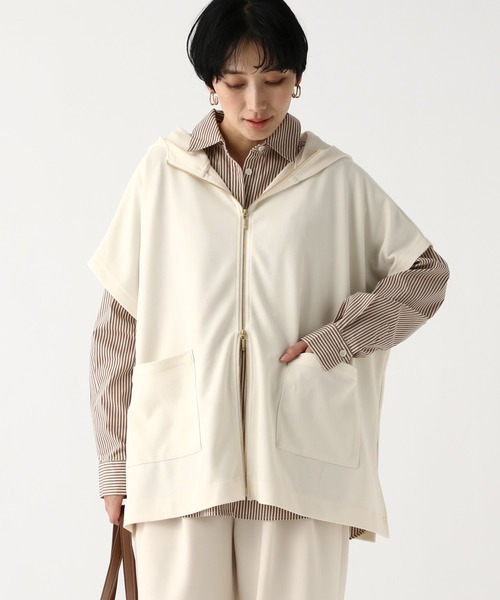 Elura（エルーラ）の「サマ見えリラクシーフードジレ/655836（ベスト・レディース・オフホワイト/ブラック/ダークブラウン・FREE）」の14枚目の写真