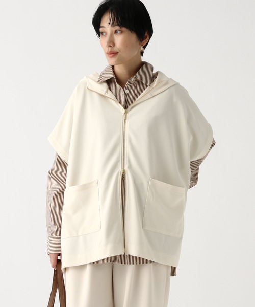 Elura（エルーラ）の「サマ見えリラクシーフードジレ/655836（ベスト・レディース・オフホワイト/ブラック/ダークブラウン・FREE）」の15枚目の写真