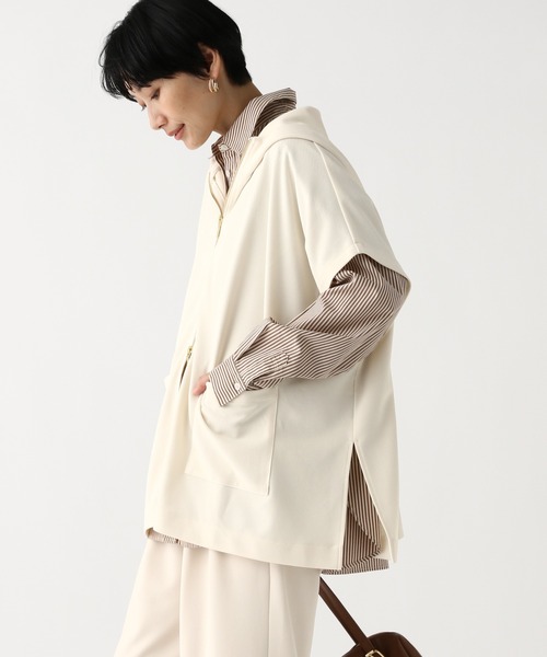 Elura（エルーラ）の「サマ見えリラクシーフードジレ/655836（ベスト・レディース・オフホワイト/ブラック/ダークブラウン・FREE）」の13枚目の写真