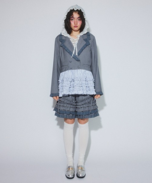 Candy Stripper（キャンディストリッパー）の「PEPLUM FRILL ジャケット（テーラードジャケット・レディース・グレー/ブラック/ブラック系その他・FREE）」の8枚目の写真