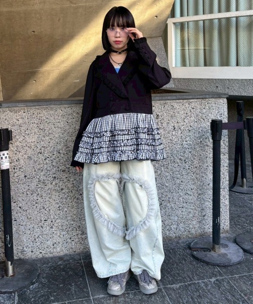 Candy Stripper（キャンディストリッパー）の「PEPLUM FRILL ジャケット（テーラードジャケット・レディース・グレー/ブラック/ブラック系その他・FREE）」の10枚目の写真