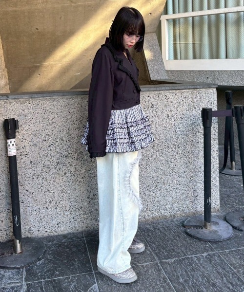 Candy Stripper（キャンディストリッパー）の「PEPLUM FRILL ジャケット（テーラードジャケット・レディース・グレー/ブラック/ブラック系その他・FREE）」の11枚目の写真