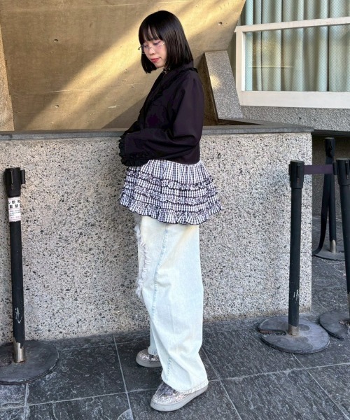 Candy Stripper（キャンディストリッパー）の「PEPLUM FRILL ジャケット（テーラードジャケット・レディース・グレー/ブラック/ブラック系その他・FREE）」の12枚目の写真