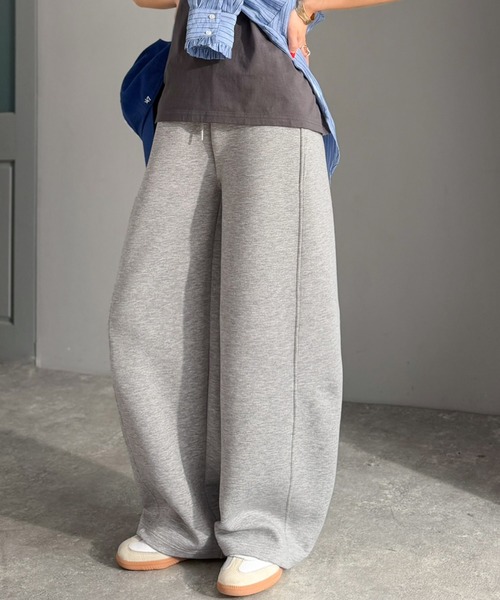 classicalelf（クラシカルエルフ）の「頑張らないのに、こなれ見え。ダンボール素材カーブスウェットパンツ（スウェットパンツ・レディース・ブラウン/ブラック/杢グレー・X-LARGE/SMALL/MEDIUM/LARGE）」の12枚目の写真