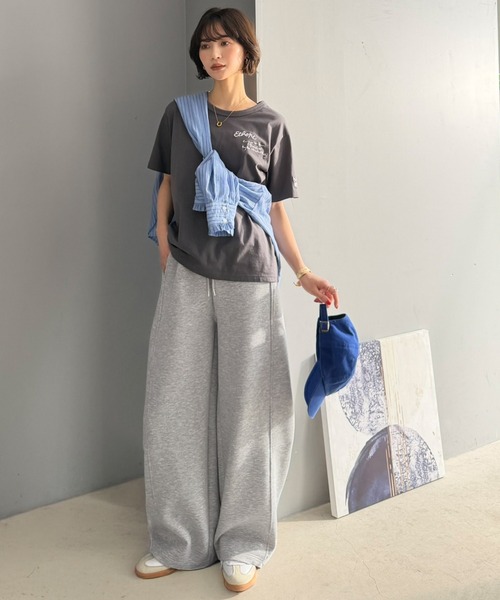 classicalelf（クラシカルエルフ）の「頑張らないのに、こなれ見え。ダンボール素材カーブスウェットパンツ（スウェットパンツ・レディース・ブラウン/ブラック/杢グレー・X-LARGE/SMALL/MEDIUM/LARGE）」の14枚目の写真