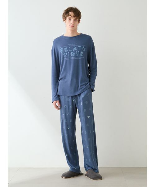 gelato pique（ジェラートピケ）の「【HOMME】吸湿発熱レーヨンロングパンツ（ルームウェア/パジャマ・メンズ・ネイビー/ピンクベージュ・M/L）」の13枚目の写真