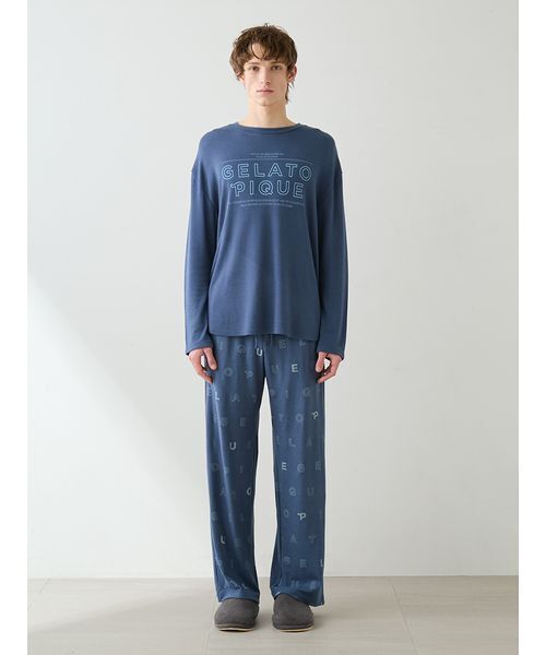 gelato pique（ジェラートピケ）の「【HOMME】吸湿発熱レーヨンロングパンツ（ルームウェア/パジャマ・メンズ・ネイビー/ピンクベージュ・M/L）」の14枚目の写真
