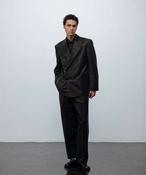 ADAM ET ROPE'（アダムエロペ）の「ISKO コーティング ジャケット / ADAM ET ROPE' JEANS（テーラードジャケット・メンズ・ブラック/ダークブラウン・M/L）」の14枚目の写真