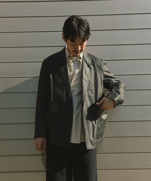 ADAM ET ROPE'（アダムエロペ）の「ISKO コーティング ジャケット / ADAM ET ROPE' JEANS（テーラードジャケット・メンズ・ブラック/ダークブラウン・M/L）」の16枚目の写真